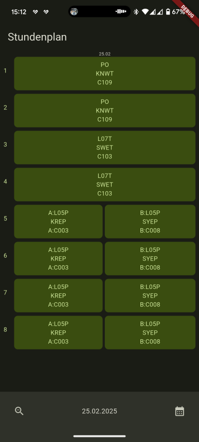 Screenshot of Better Stundenplan