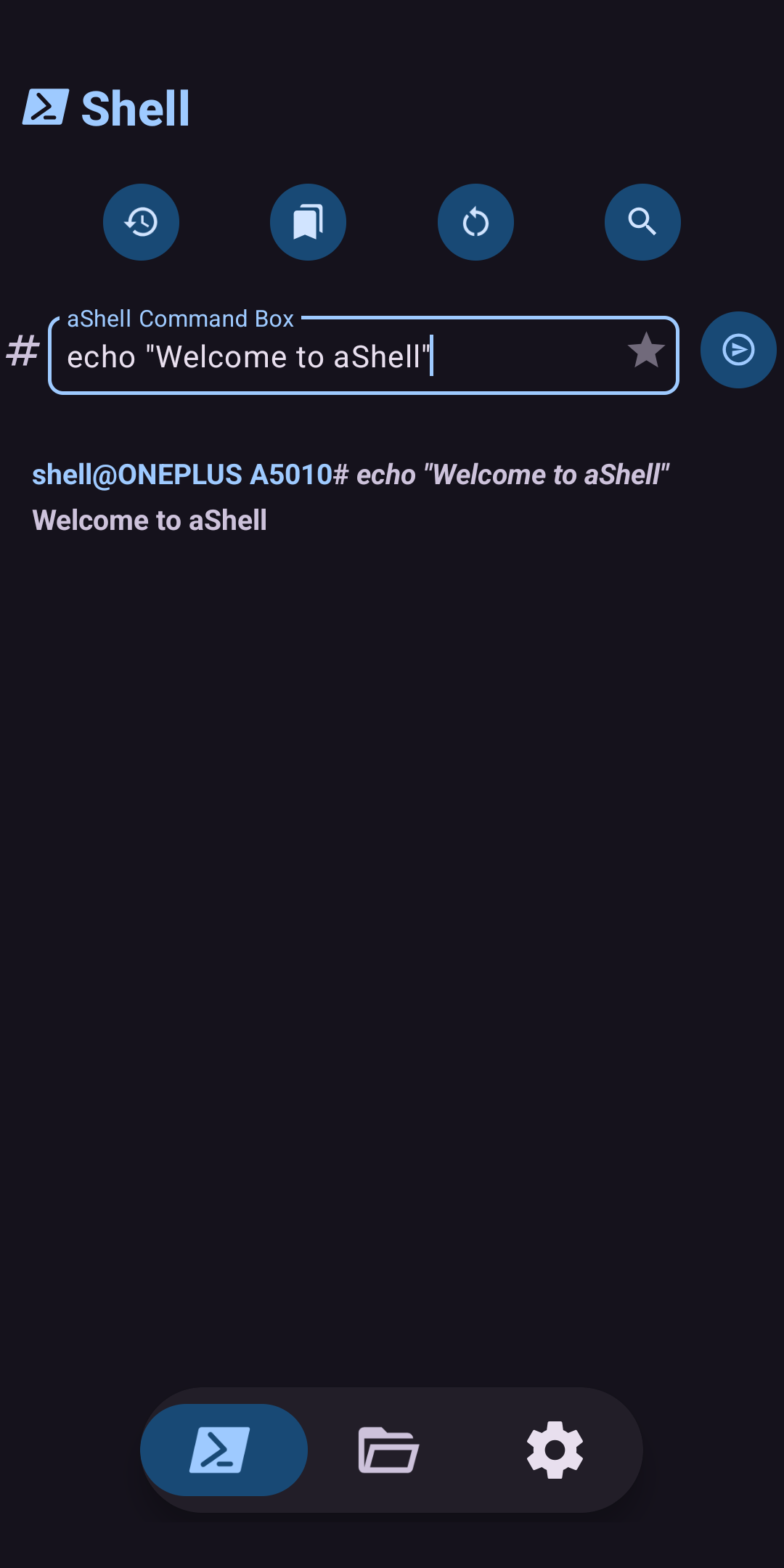 Screenshot of aShell