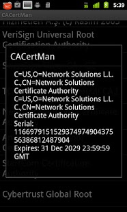 Screenshot of CACertMan