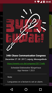 Screenshot of 36C3 Schedule
