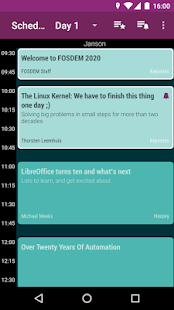 Screenshot of FOSDEM 2022 Schedule