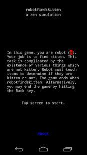 Screenshot of robotfindskitten