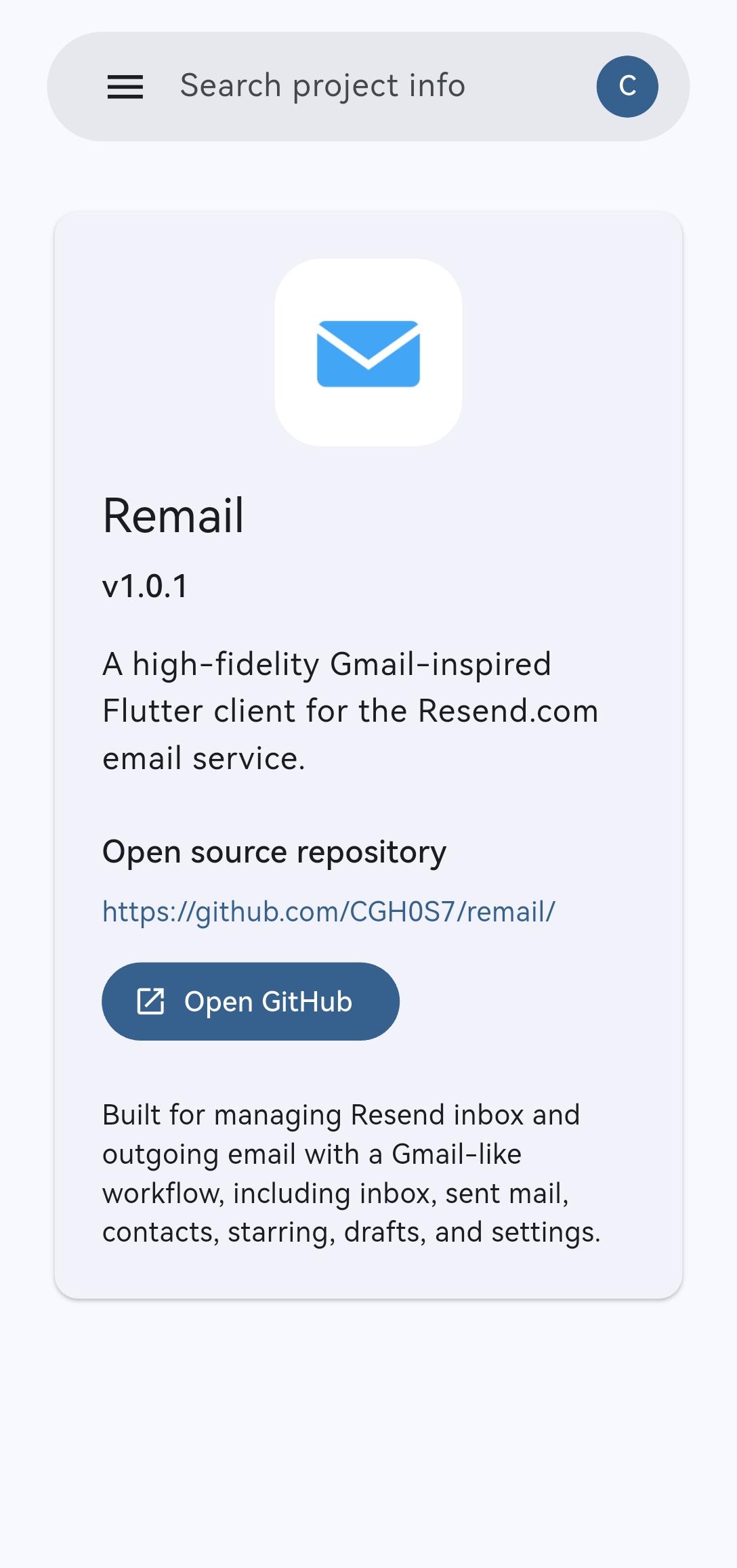 Screenshot of Remail