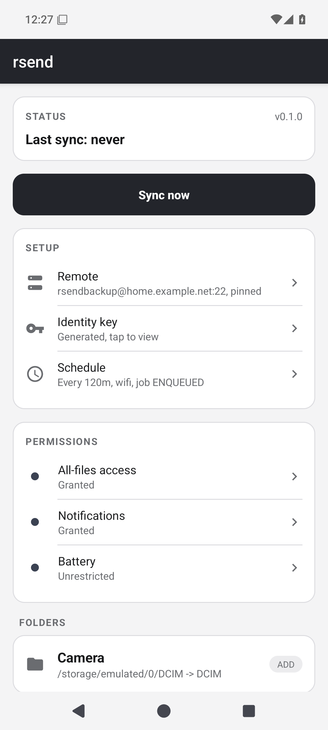 Screenshot of rsend