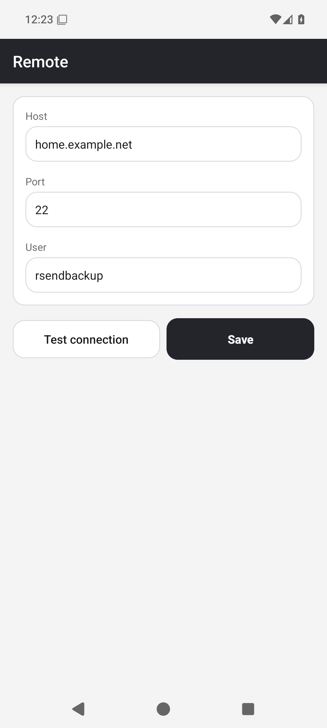 Screenshot of rsend