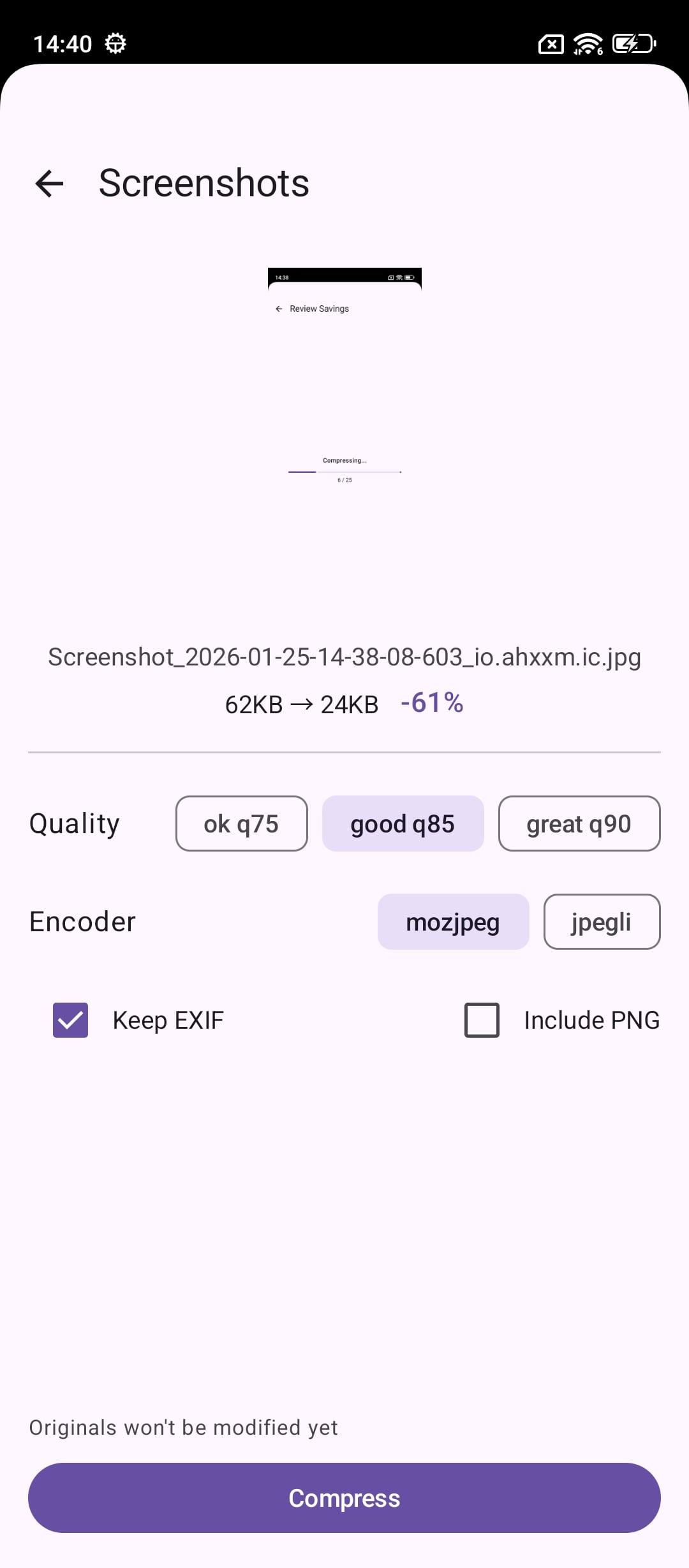Screenshot of Image Compressor