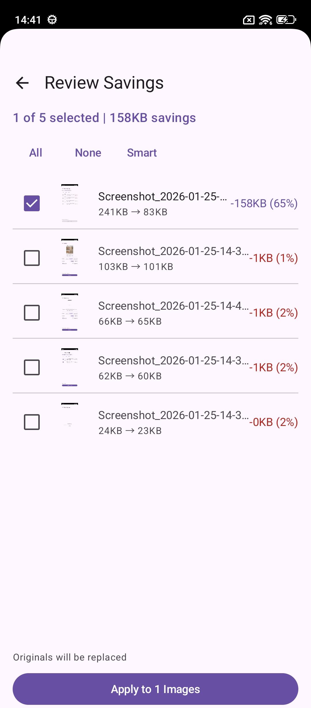 Screenshot of Image Compressor