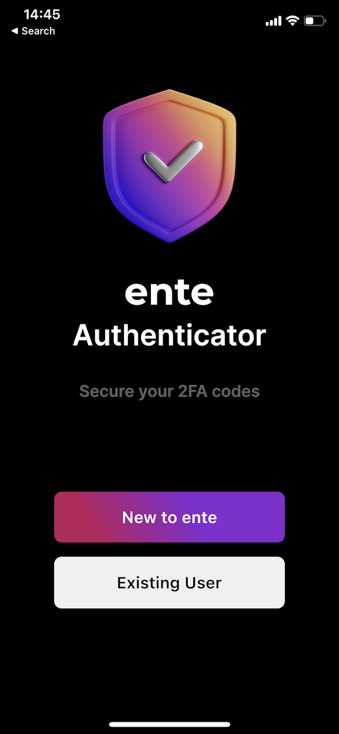 Screenshot of Ente Auth