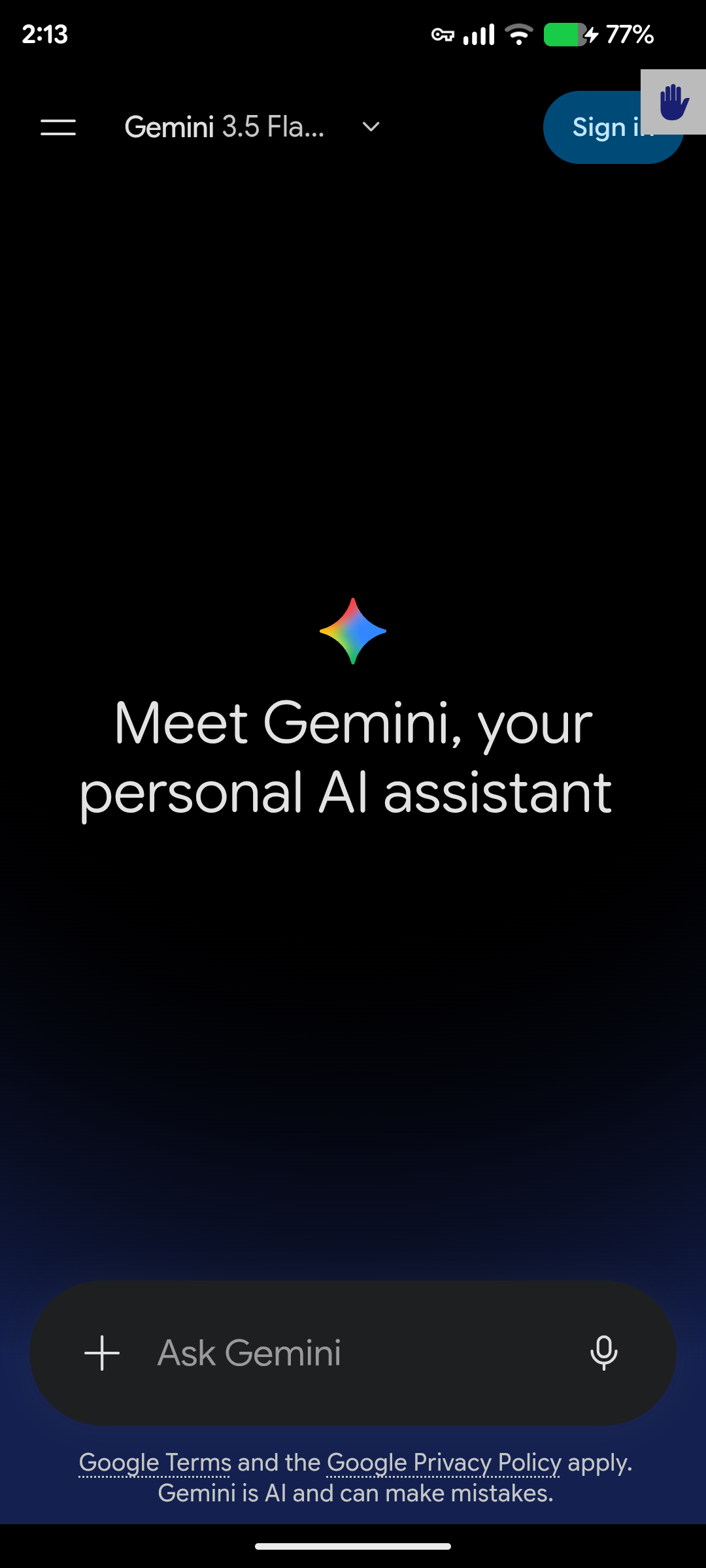 Screenshot of geminiAssist