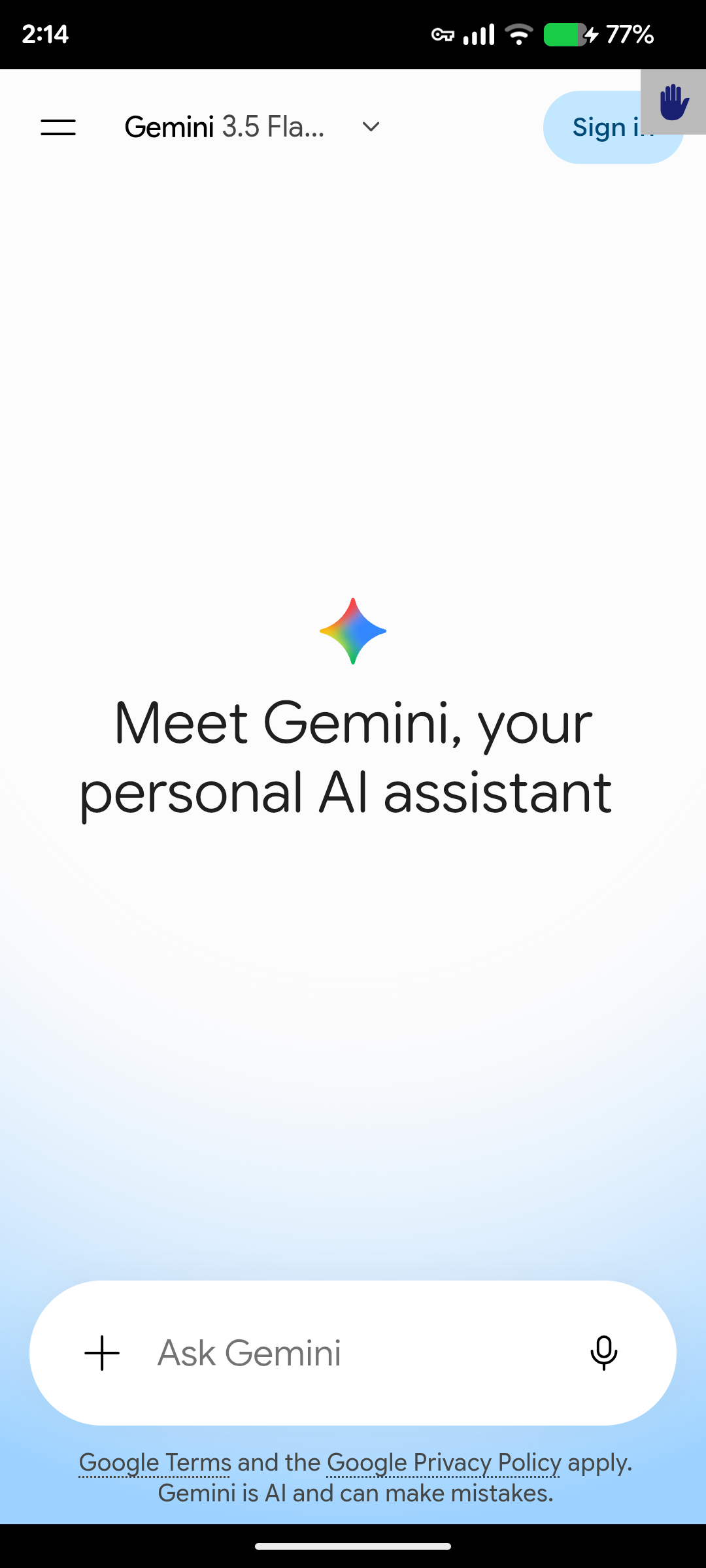 Screenshot of geminiAssist