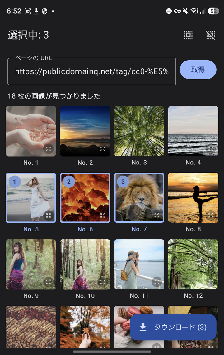 Screenshot of Webby Images Downloader