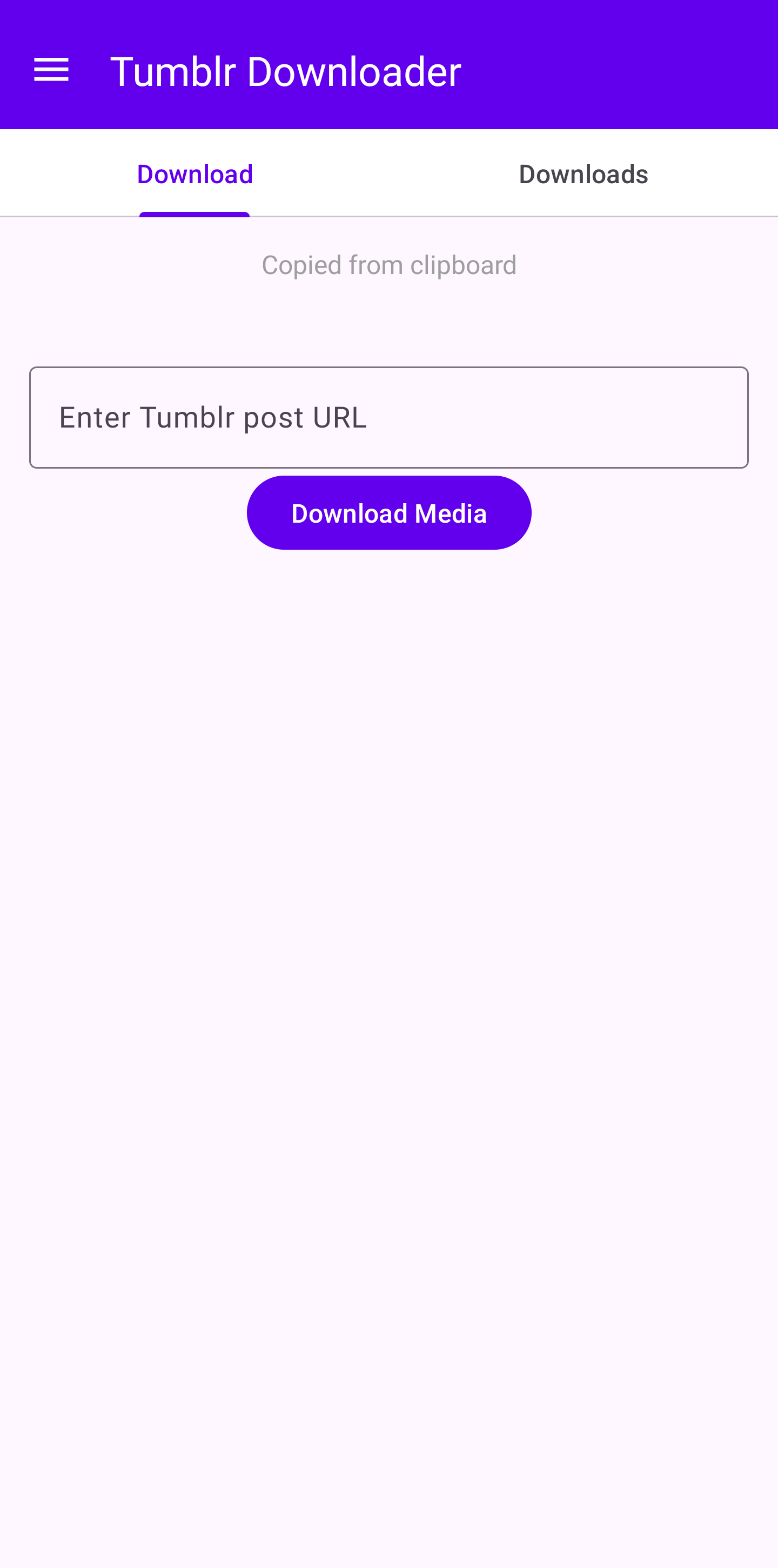 Screenshot of Tumblr Downloader