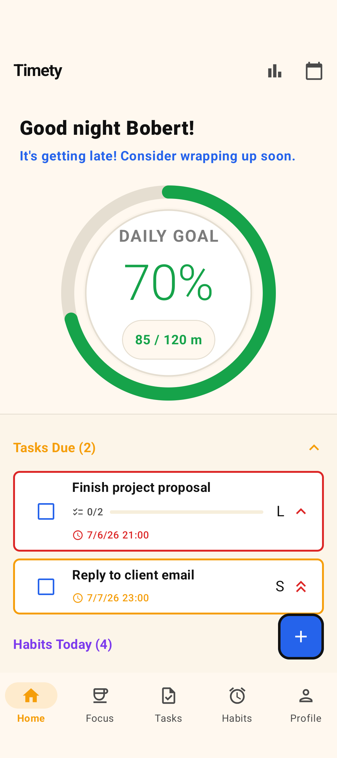 Screenshot of Timety
