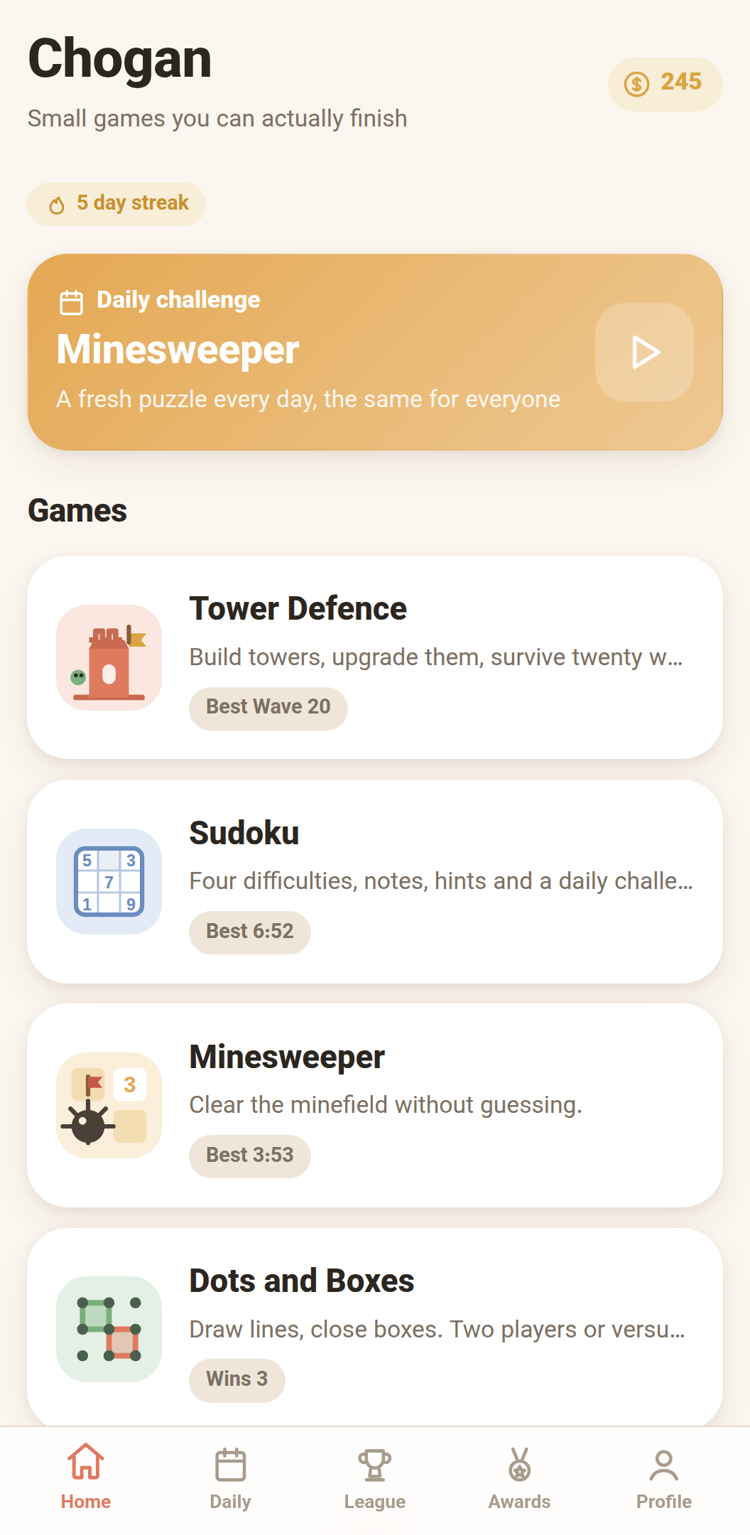 Screenshot of Chogan