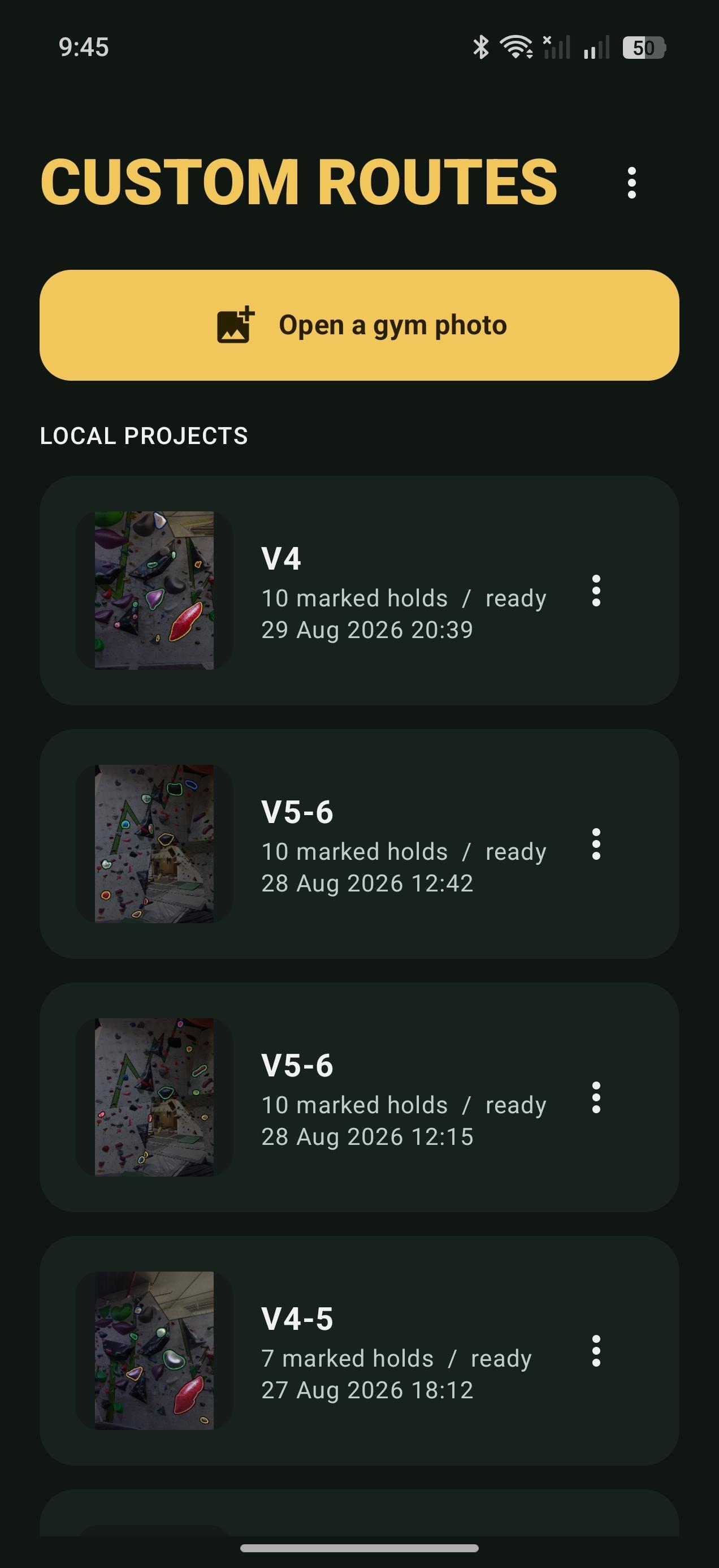 Screenshot of Custom Routes