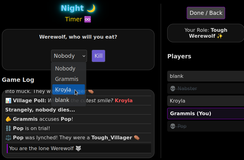 Screenshot of werewolves_game