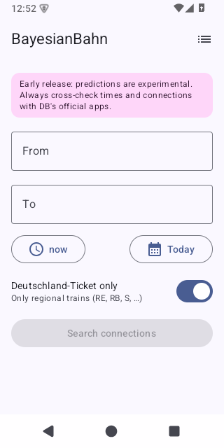 Screenshot of BayesianBahn