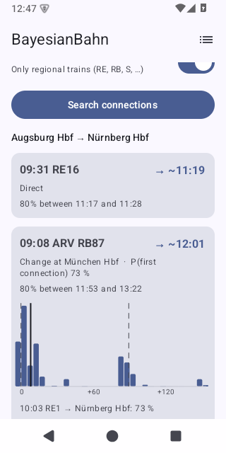 Screenshot of BayesianBahn