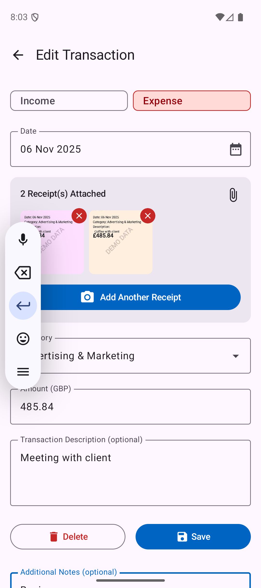 Screenshot of HappyTaxes
