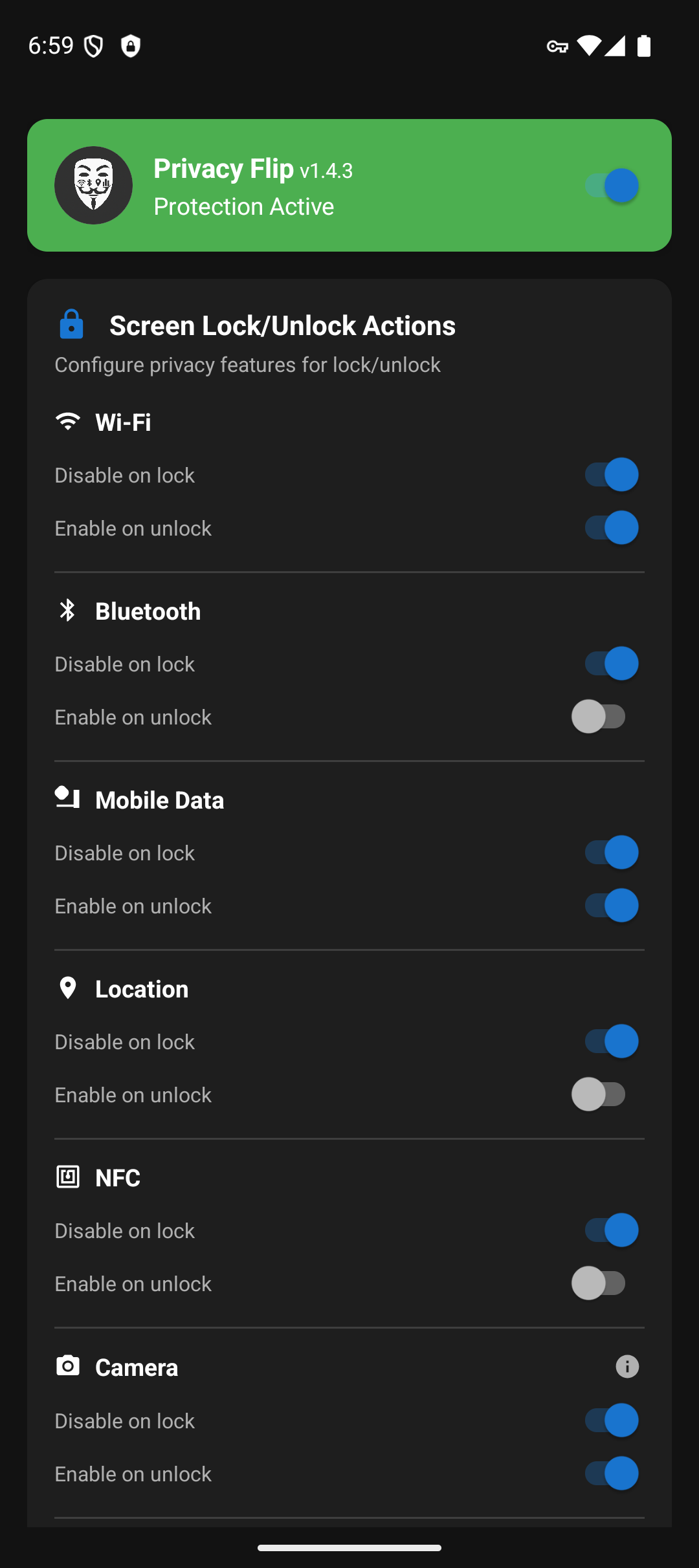Screenshot of Privacy Flip
