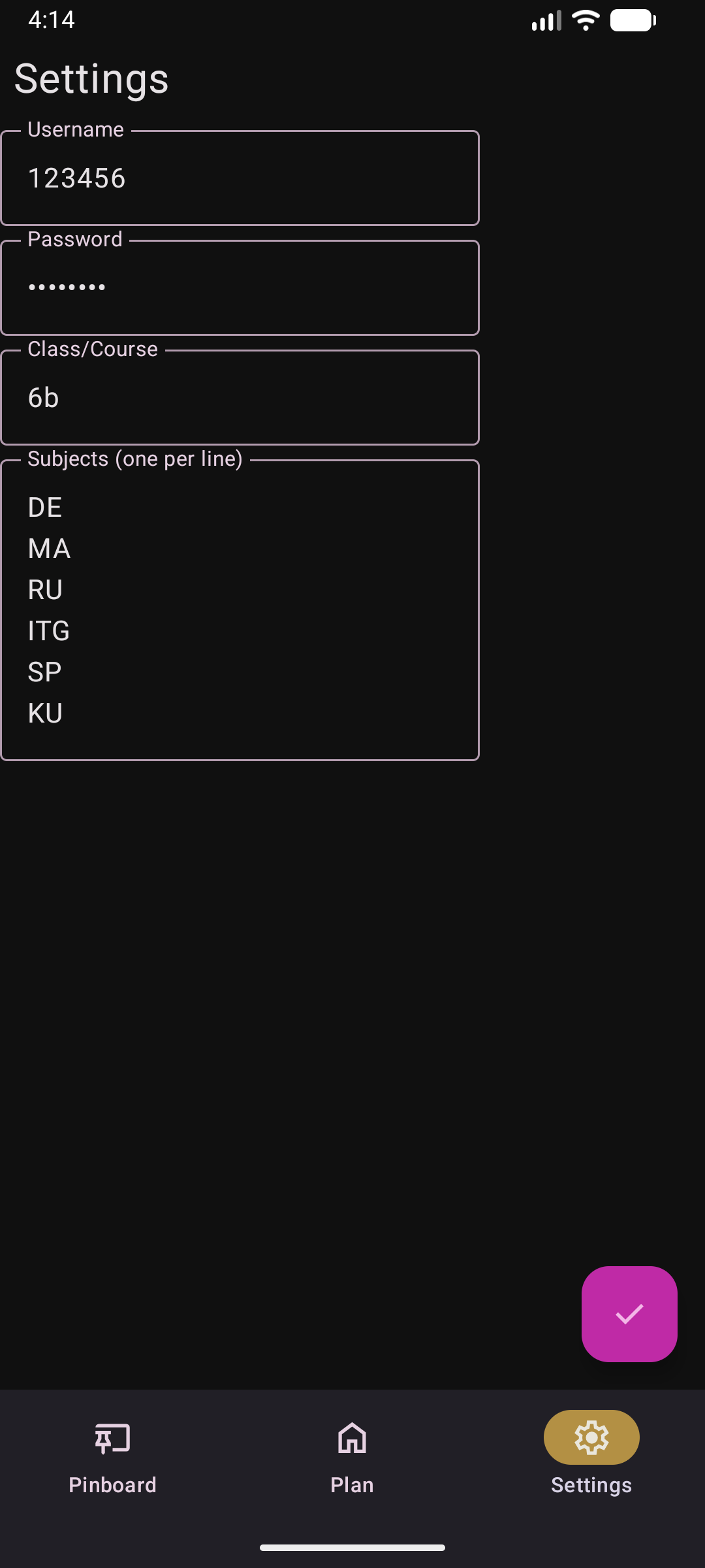 Screenshot of KeinPlan