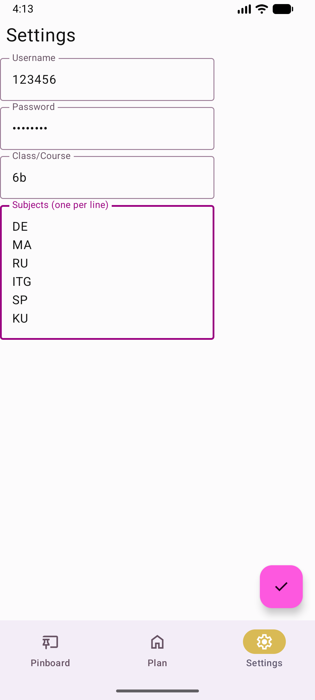 Screenshot of KeinPlan