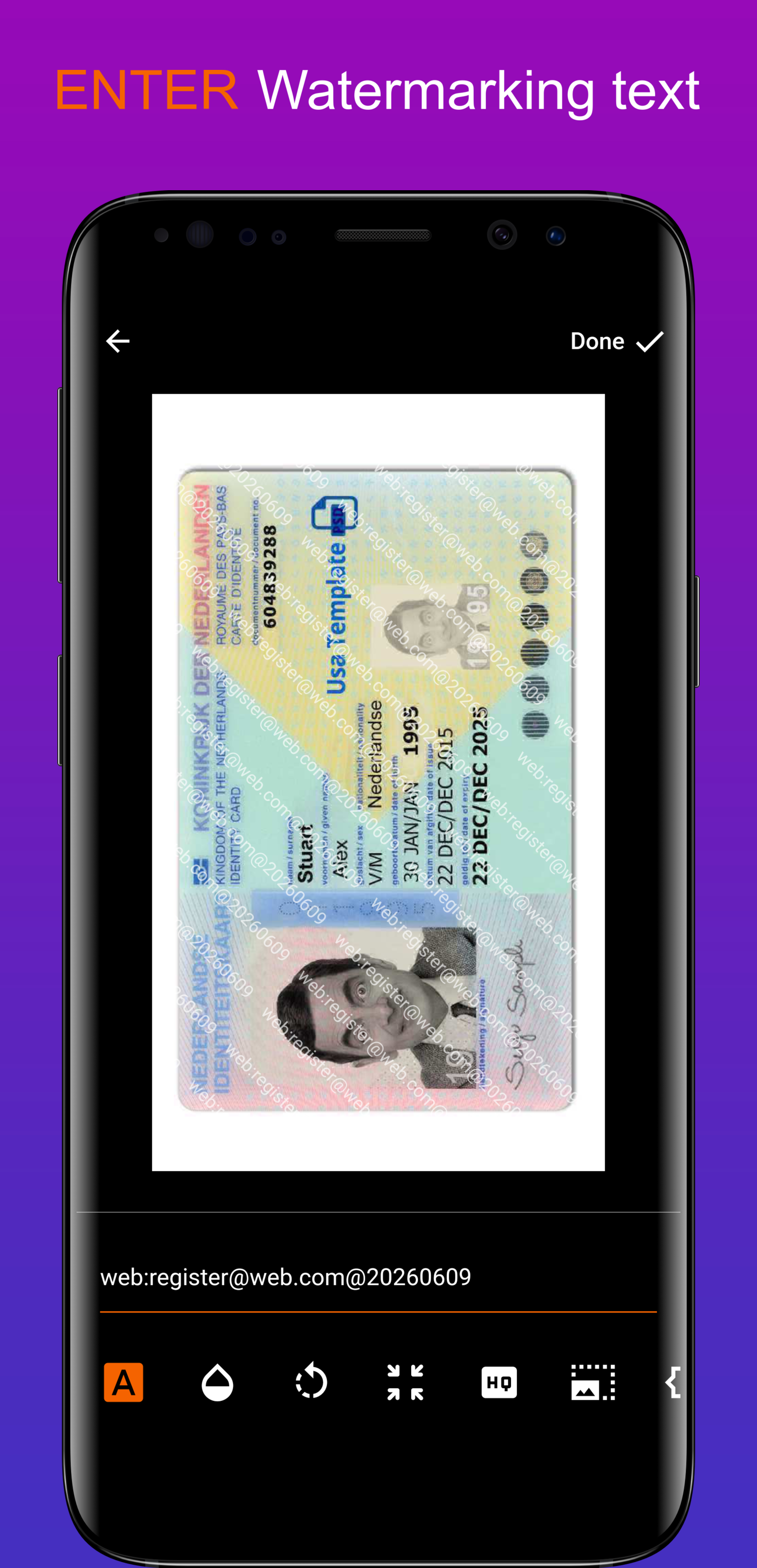 Screenshot of Watermarking