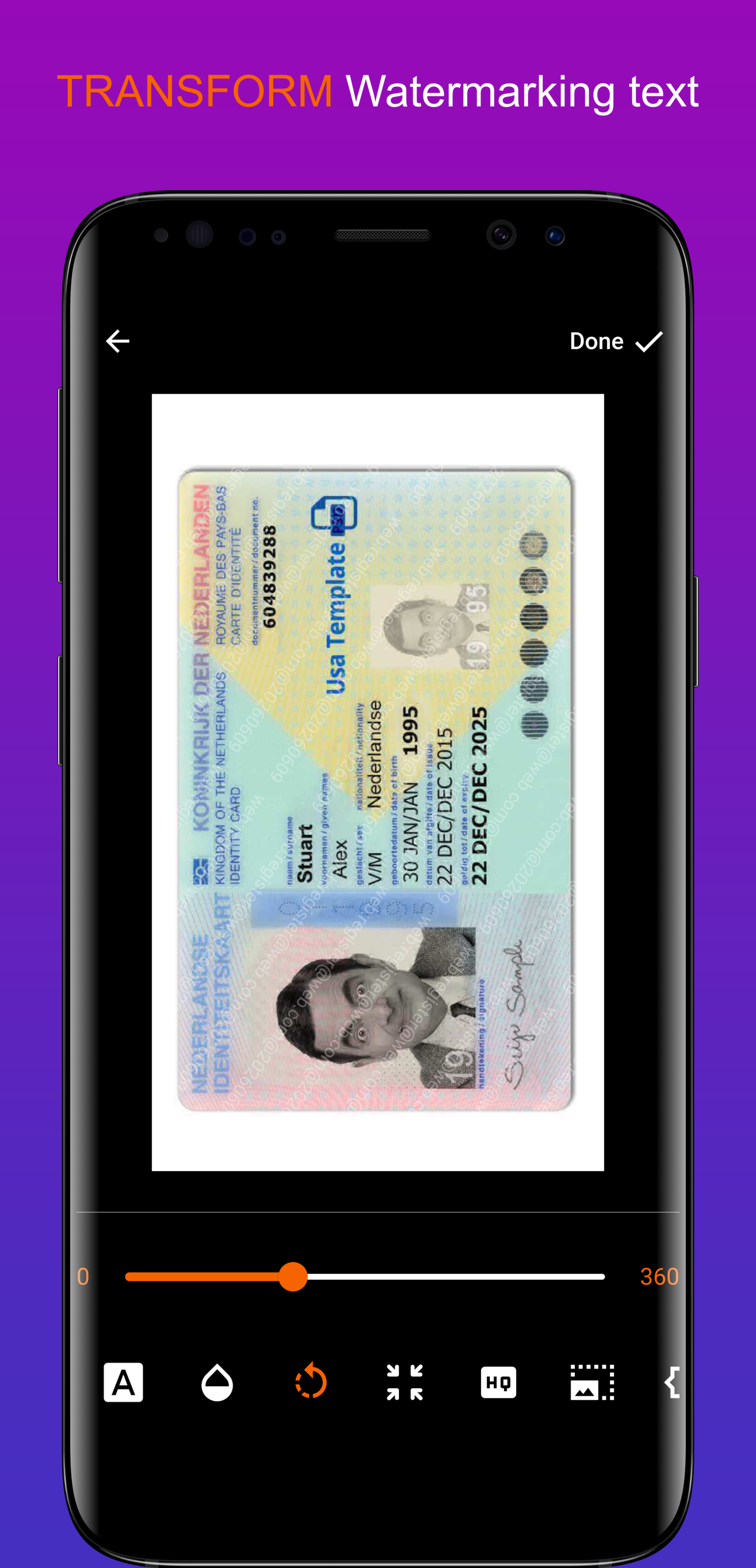 Screenshot of Watermarking