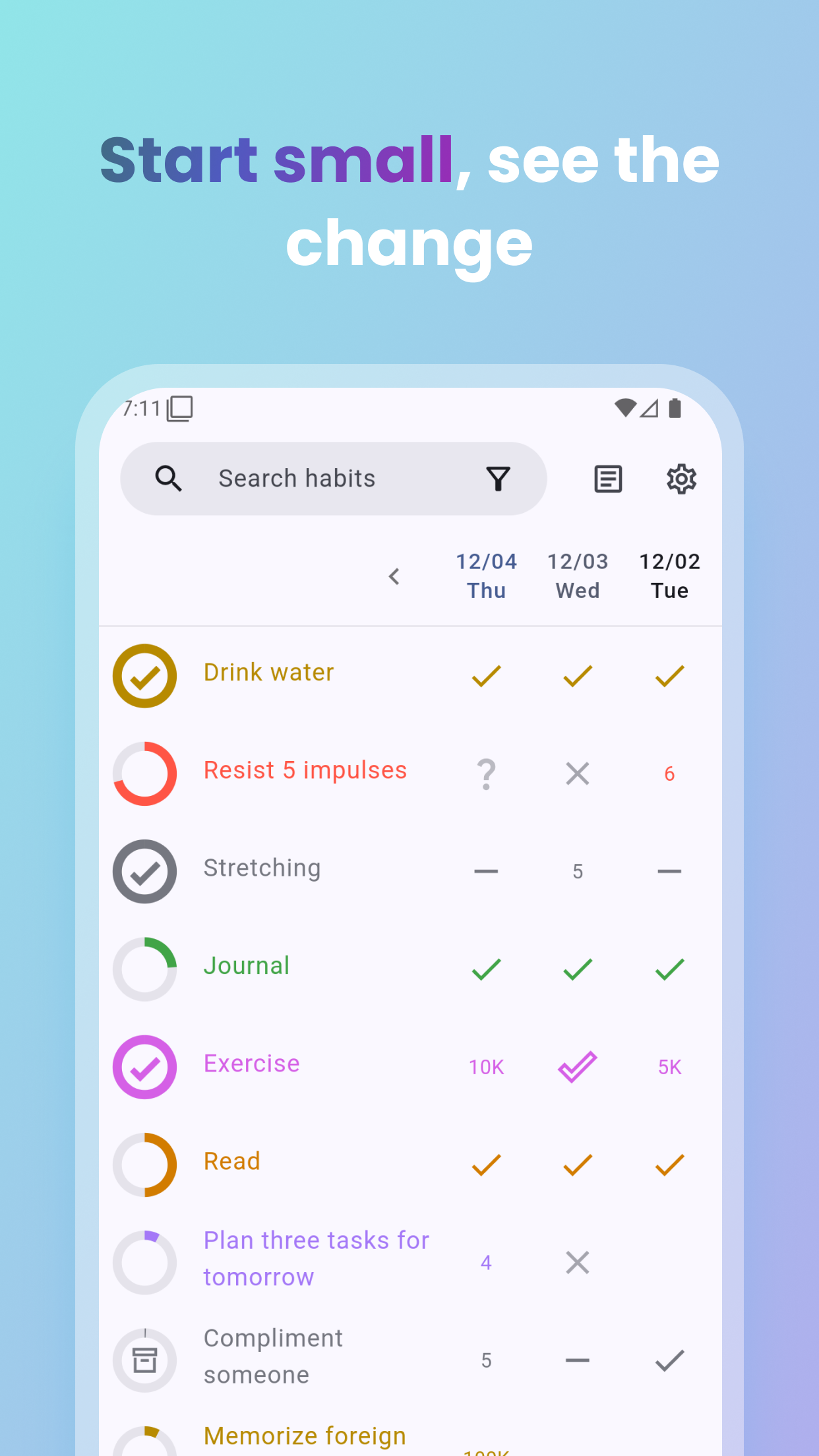 Screenshot of Table Habit