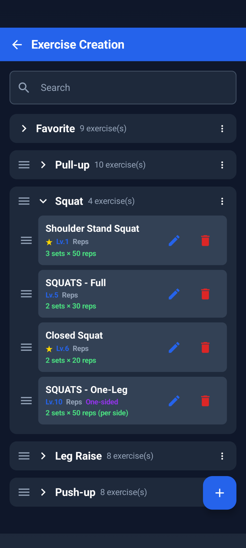 Screenshot of Calisthenics Memory