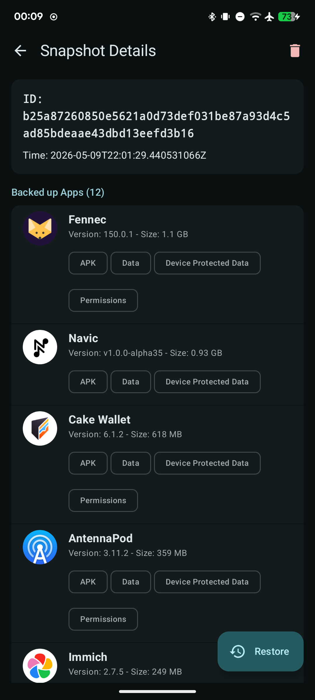 Screenshot of Restoid