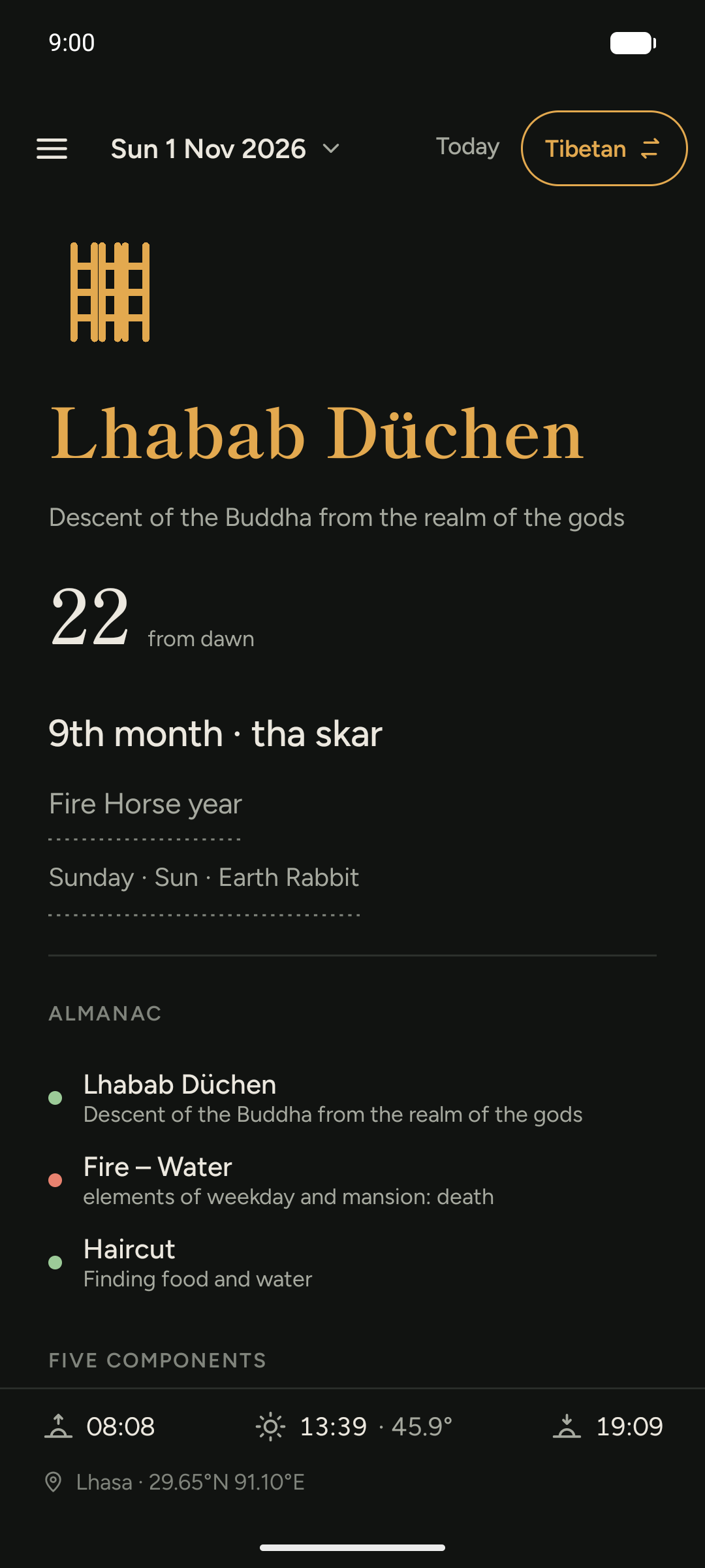 Screenshot of Zanshin Calendar