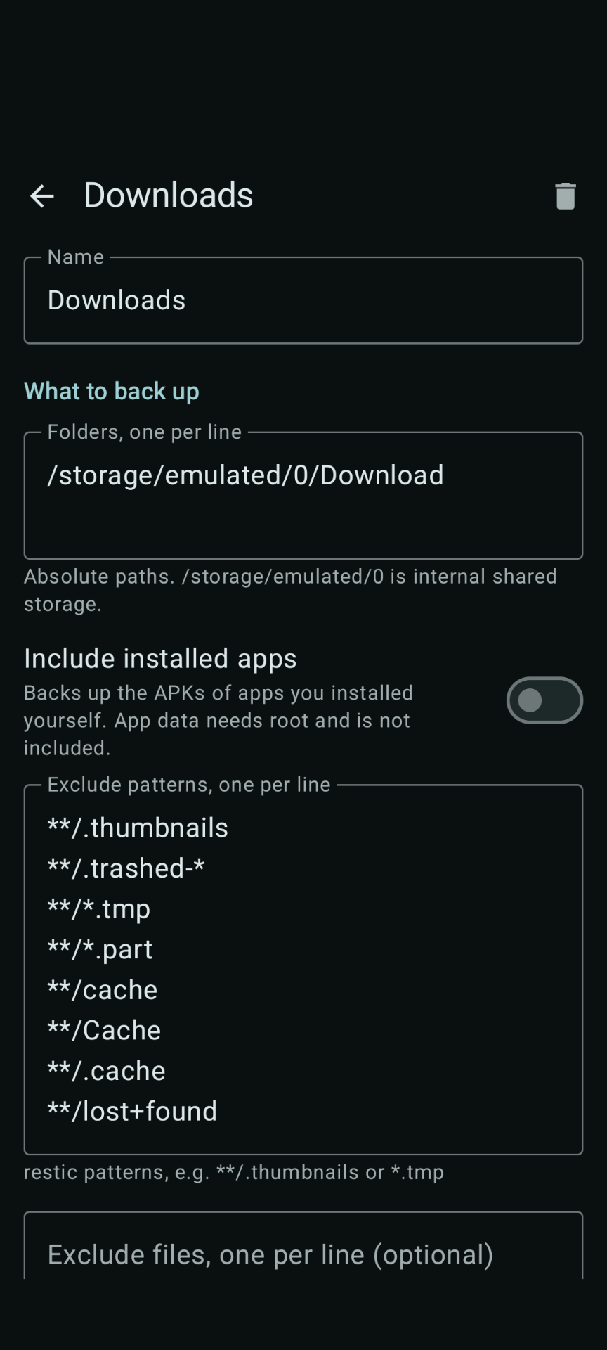 Screenshot of ResticDroid
