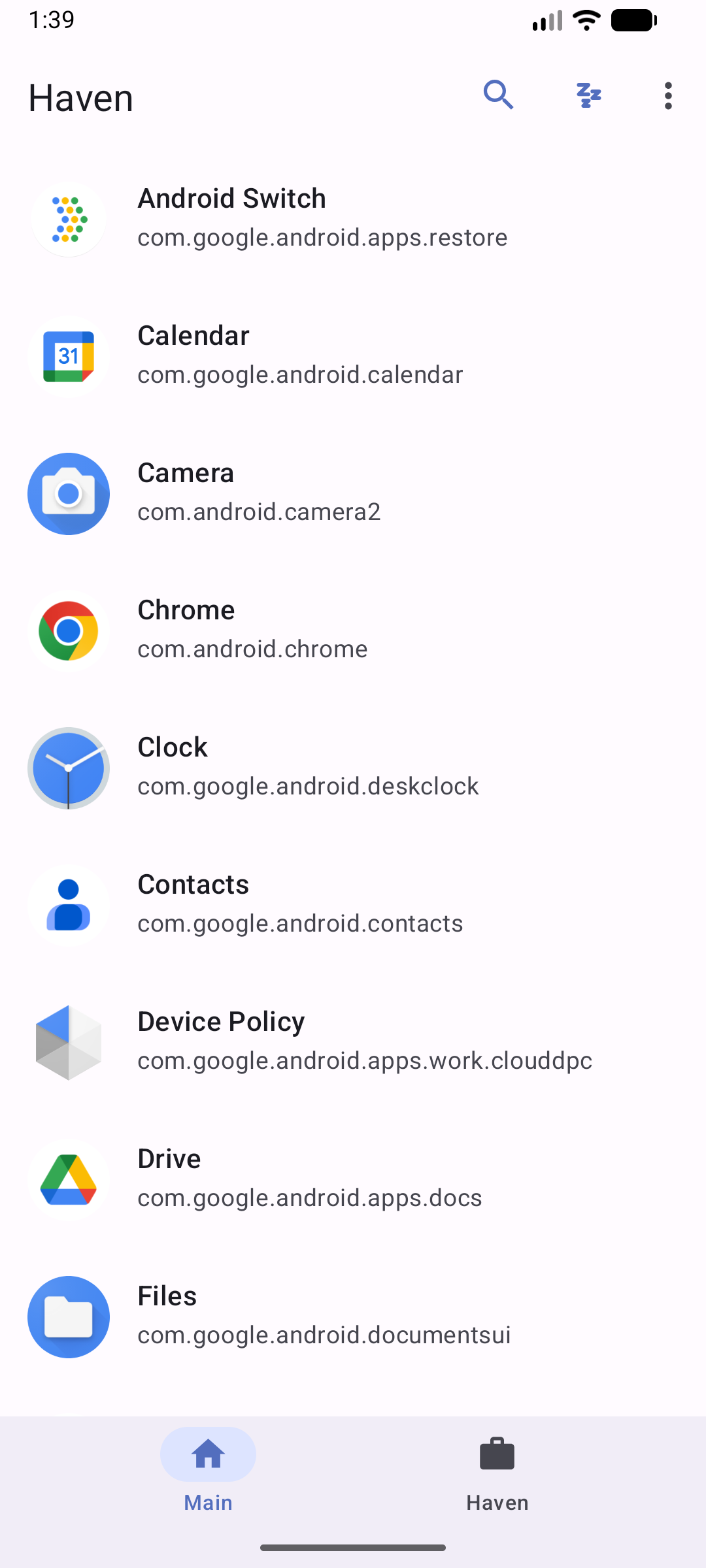 Screenshot of Haven