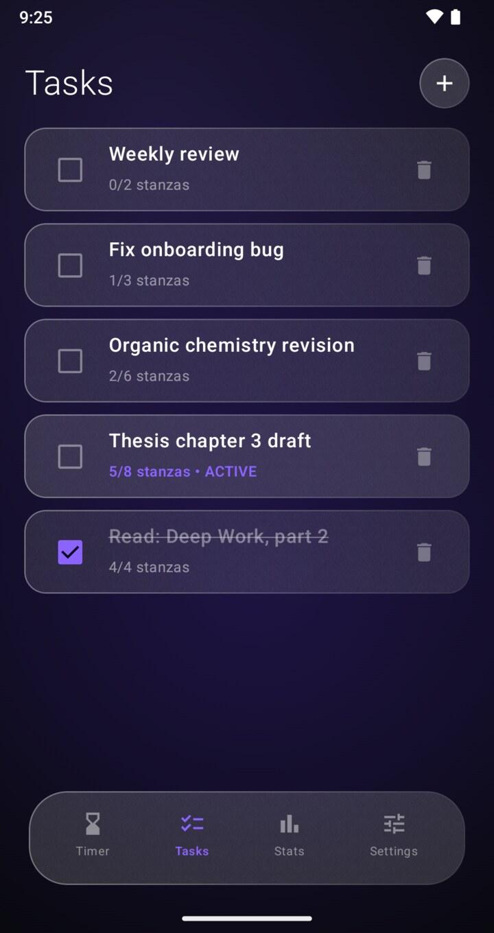 Screenshot of Stanza: Pomodoro Timer