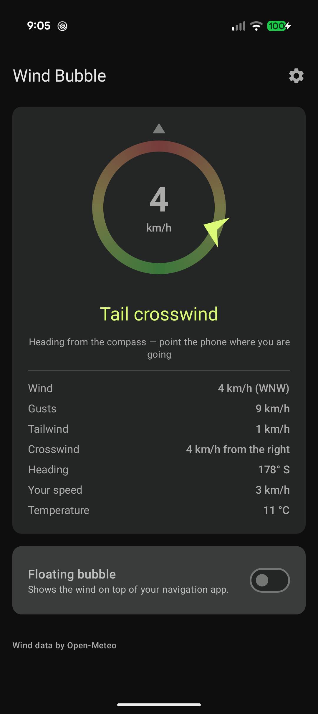 Screenshot of Wind Bubble