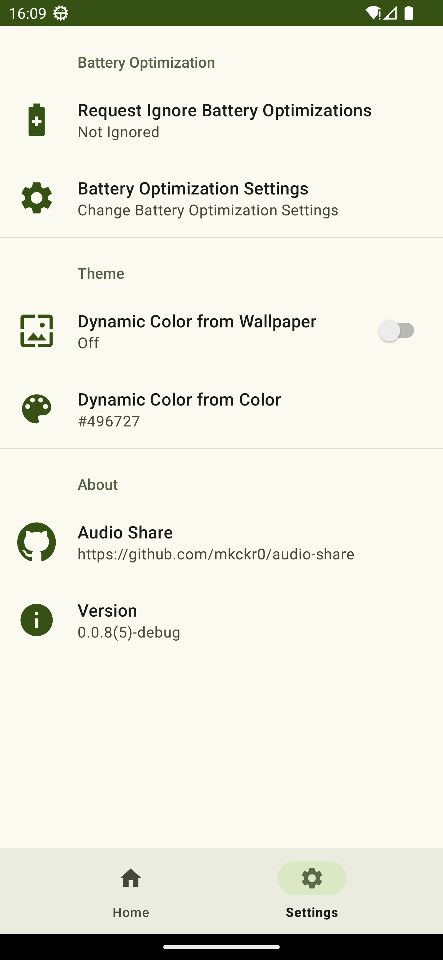 Screenshot of Audio Share