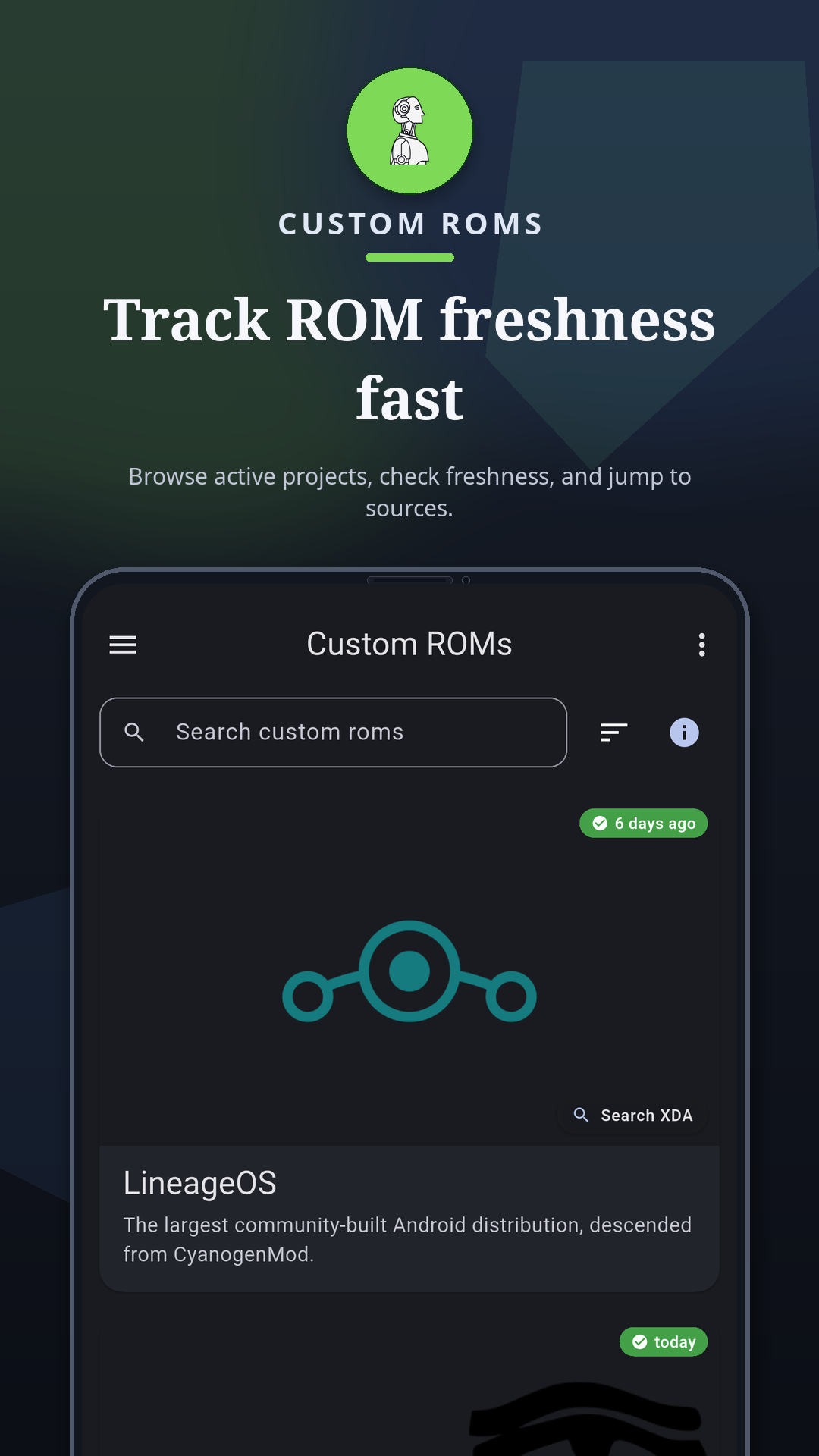 Screenshot of Custom RR: ROMs & Recovery