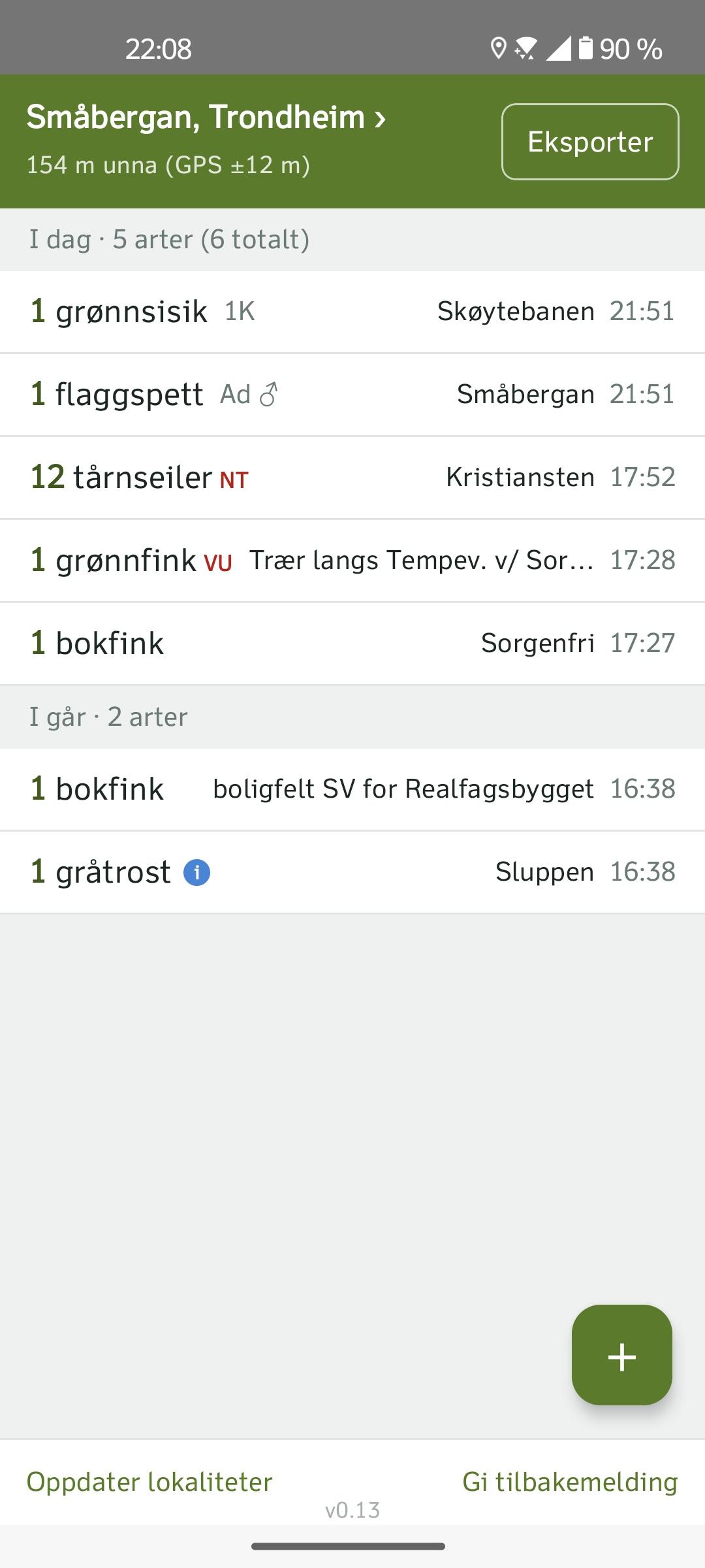 Screenshot of Feltbok