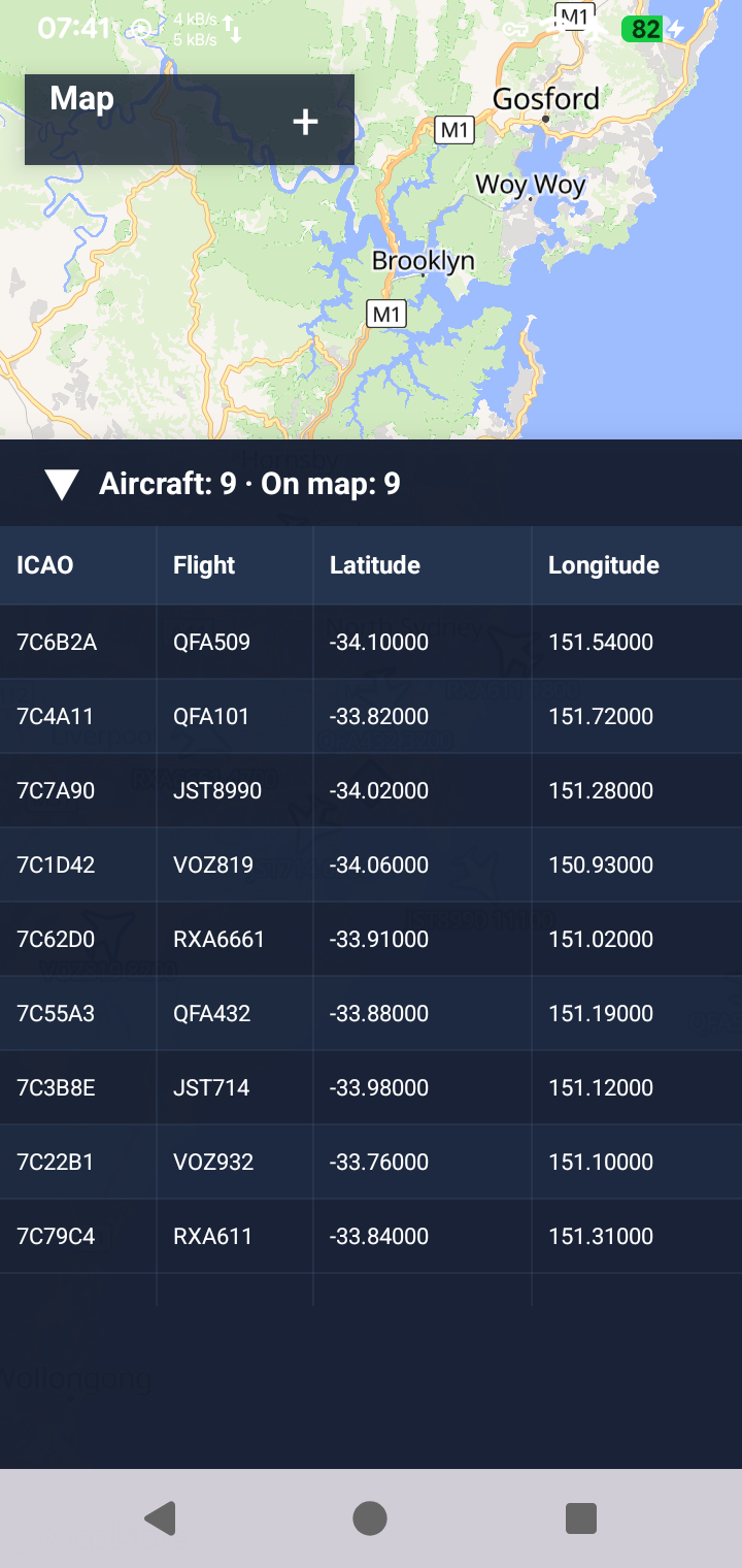 Screenshot of SkyPulse