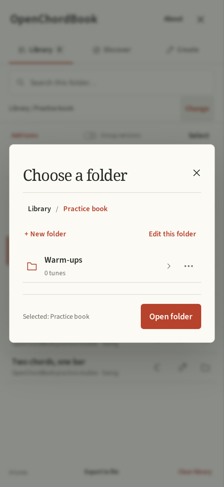 Screenshot of OpenChordBook