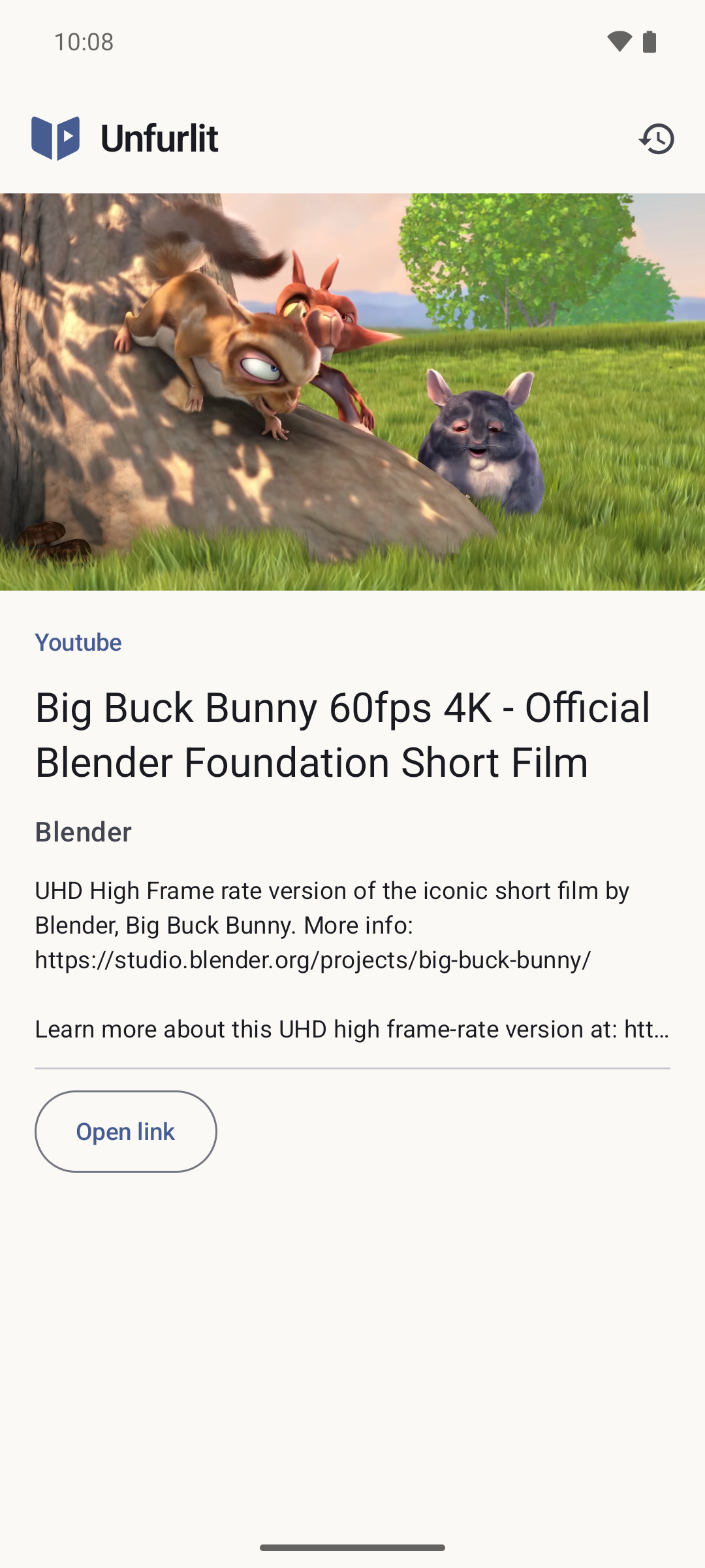 Screenshot of Unfurlit