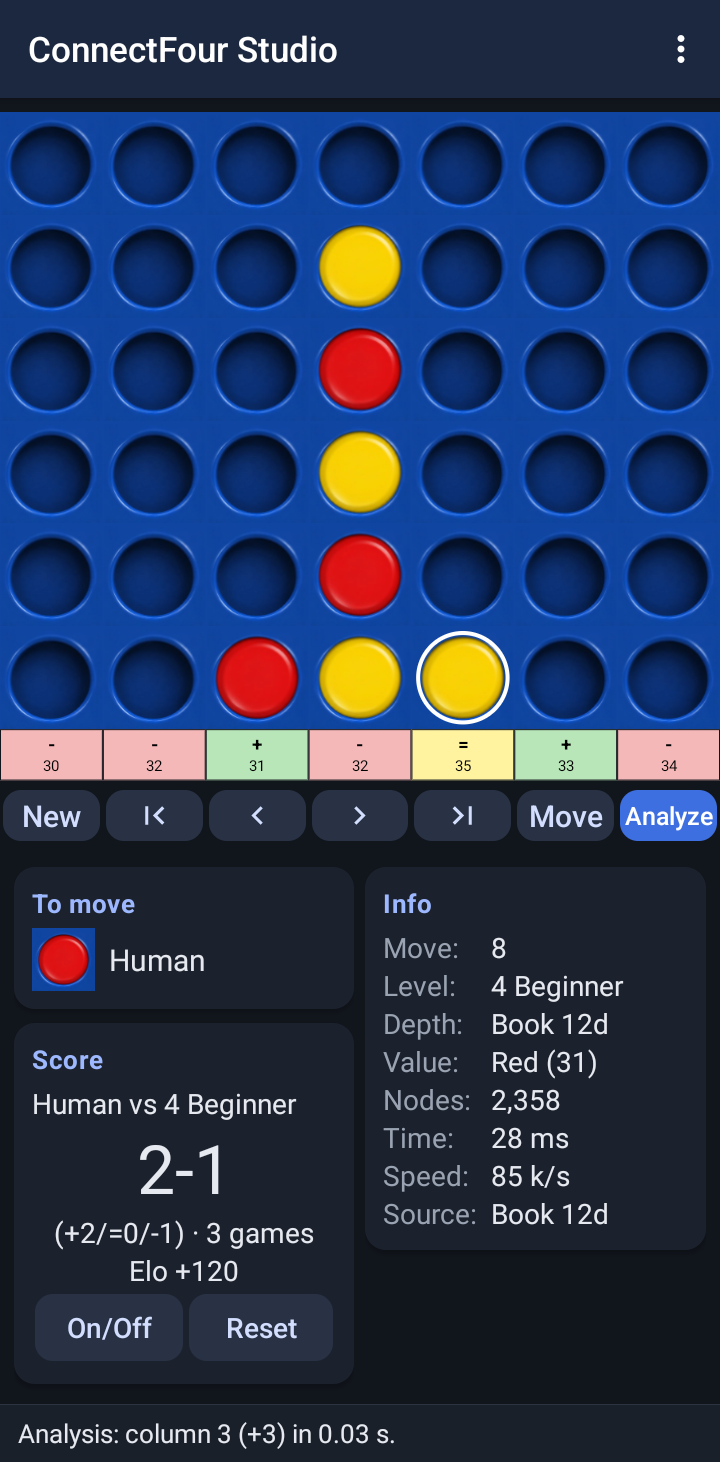 Screenshot of ConnectFour Studio