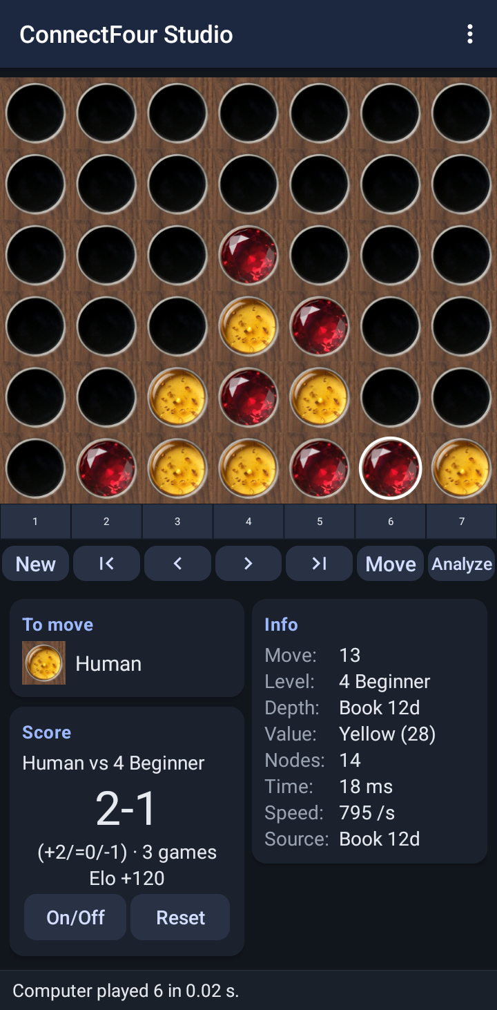 Screenshot of ConnectFour Studio