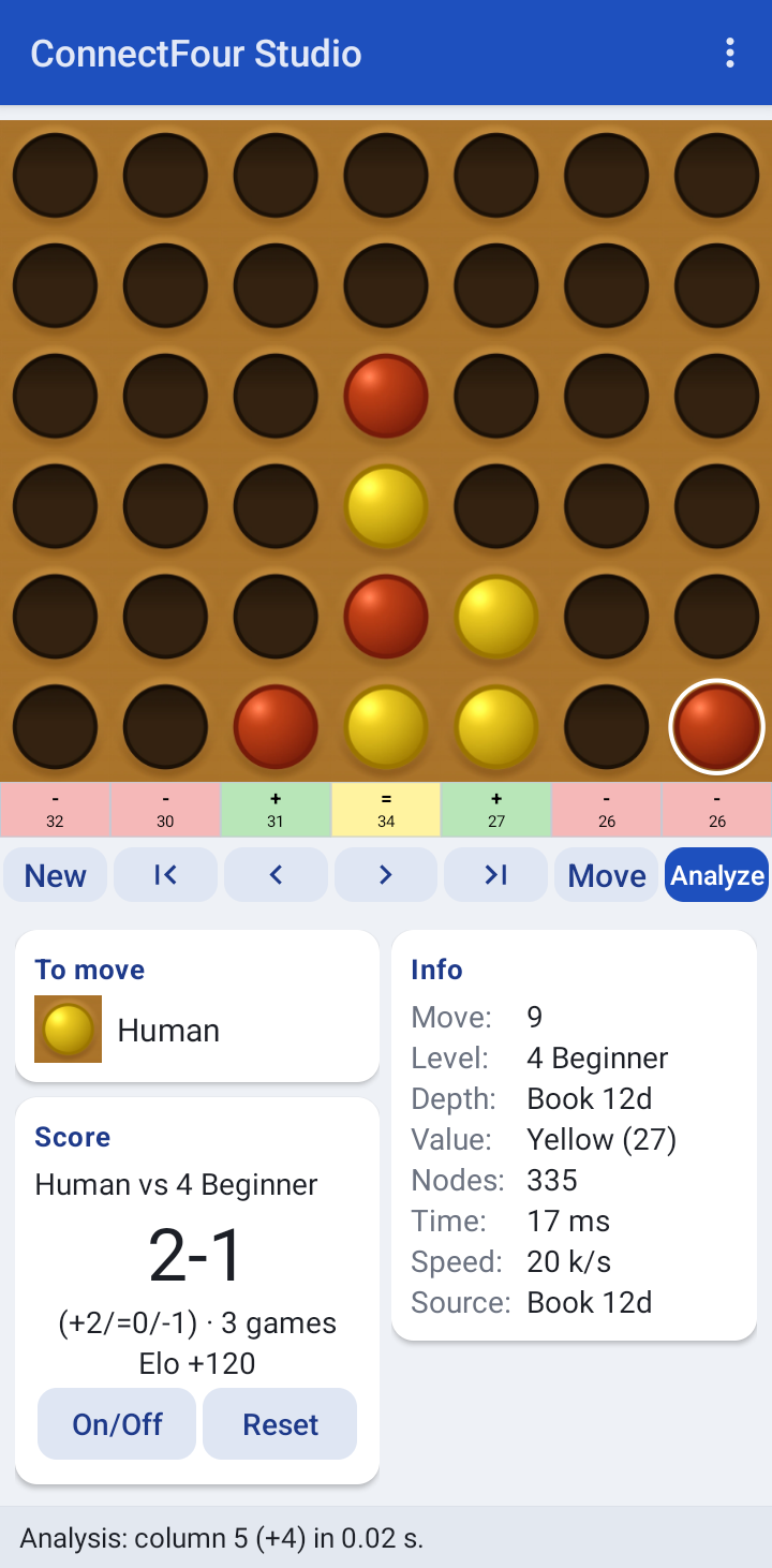 Screenshot of ConnectFour Studio