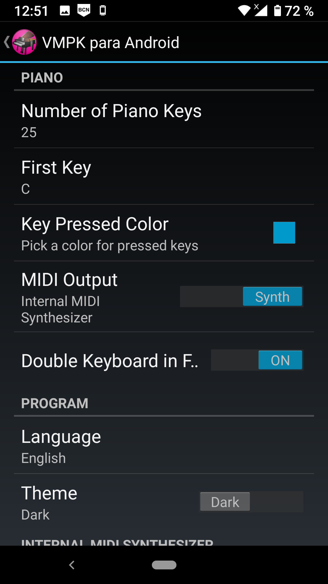 Screenshot of VMPK for Android