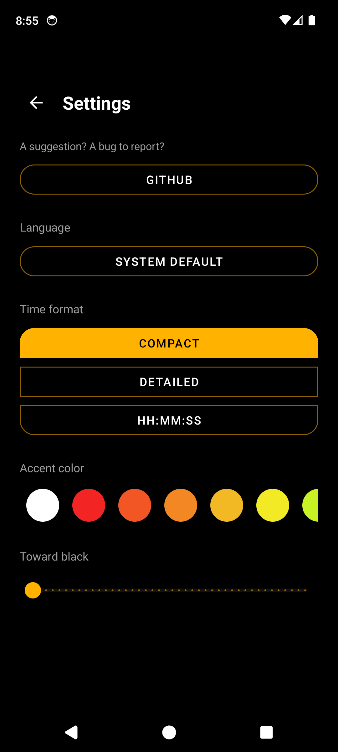 Screenshot of Night Light
