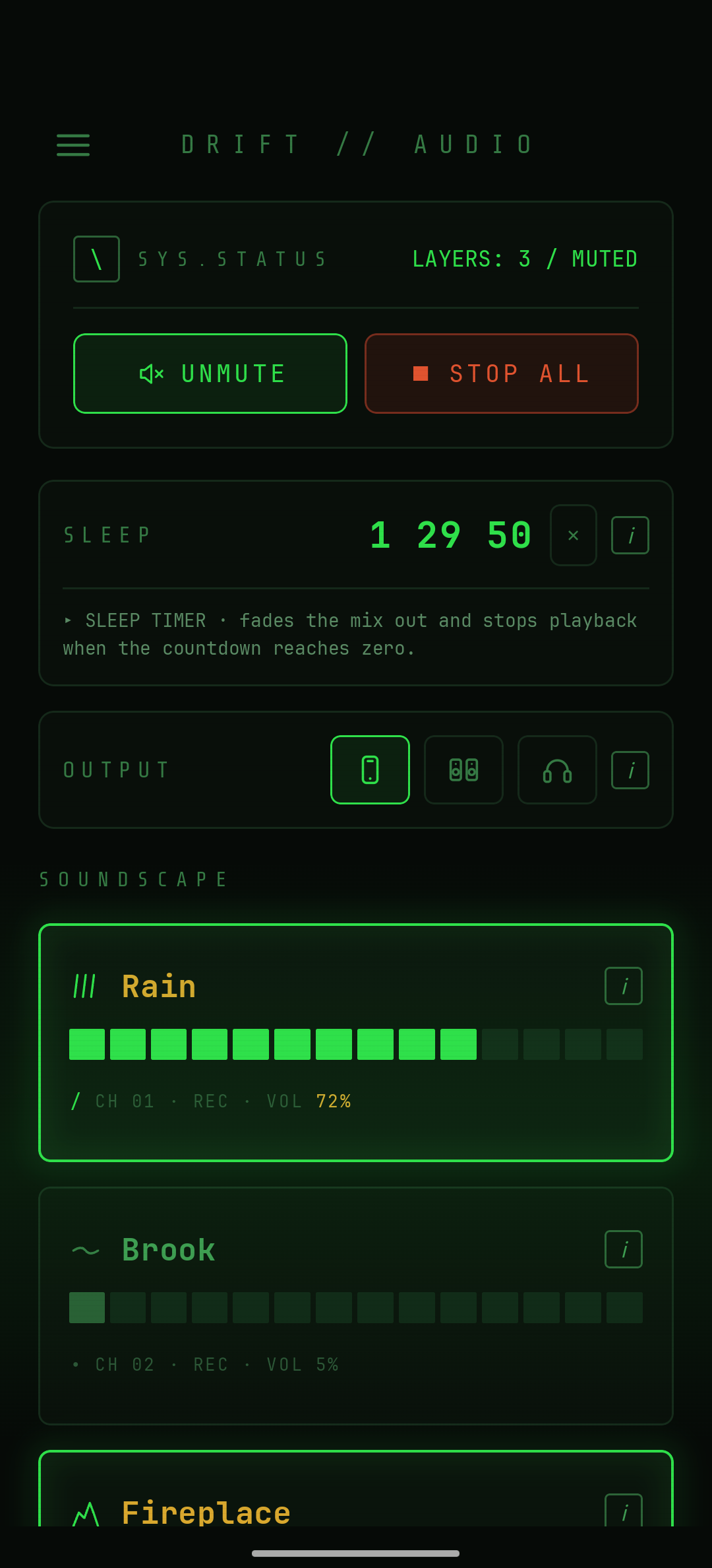 Screenshot of Drift // Audio
