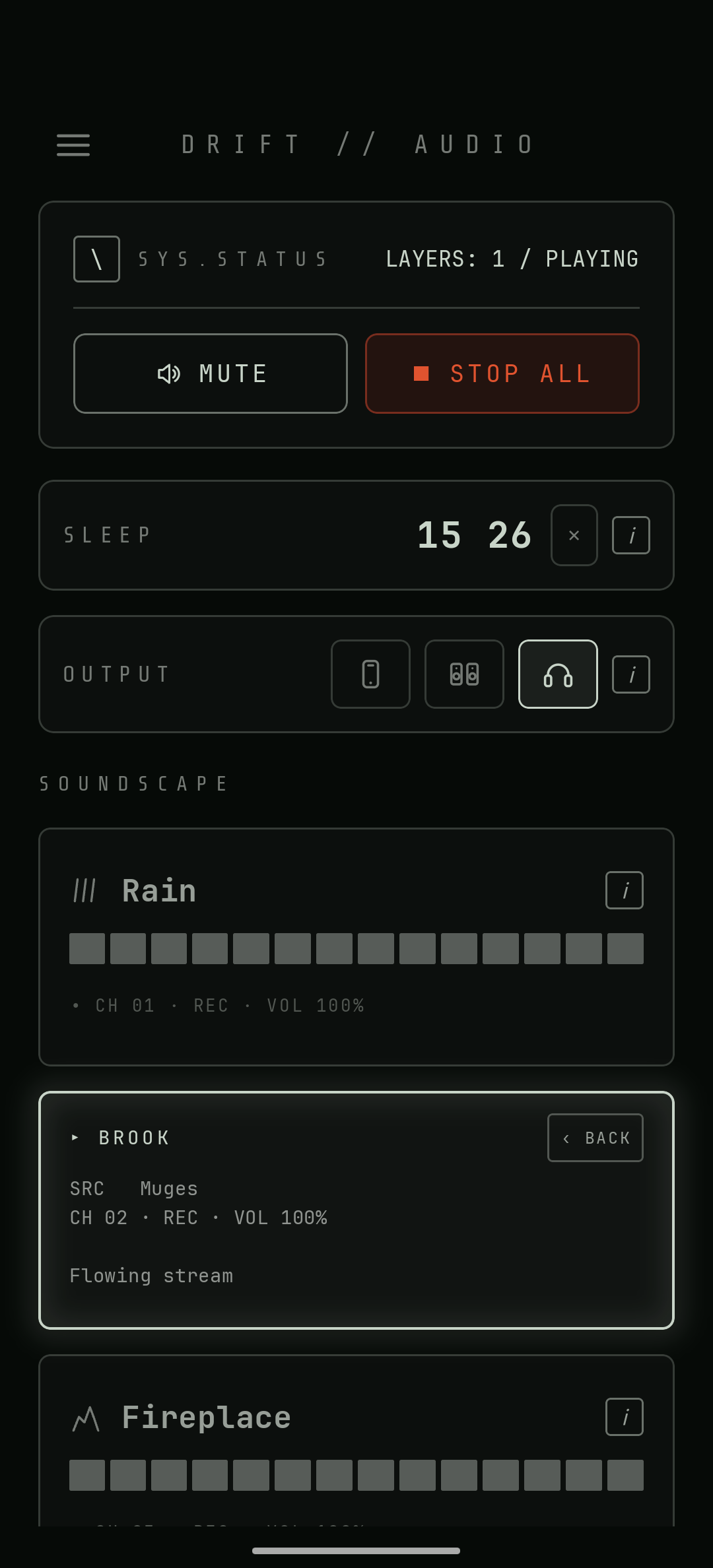 Screenshot of Drift // Audio