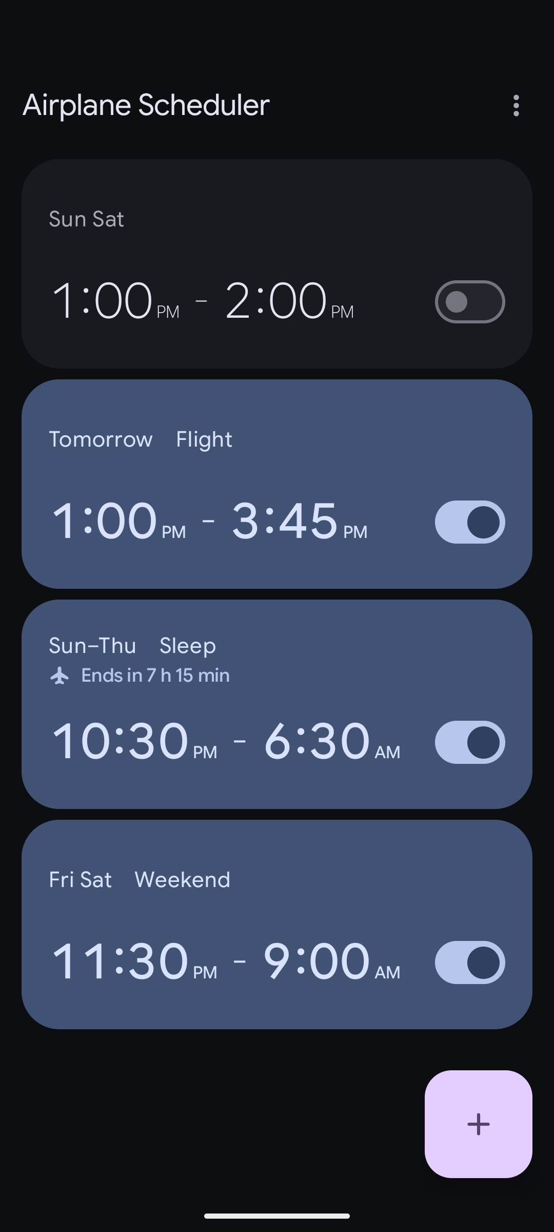 Screenshot of Airplane Scheduler